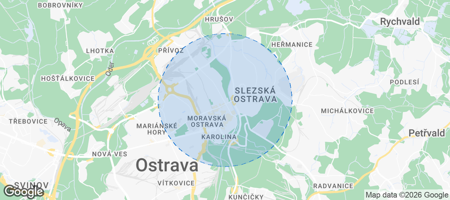 Moravská Ostrava a Přívoz Airbnb map